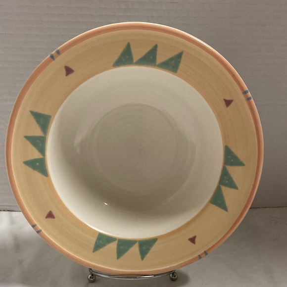 Taos Treasure Craft Cereal Soup Bowl Southwestern Print USA Discontinued Design - Picture 5 of 6
